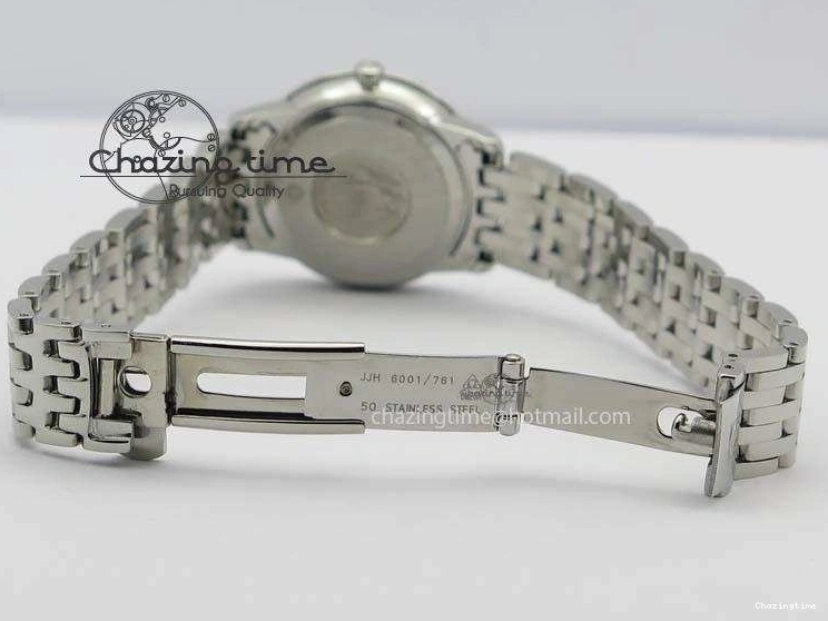 0310 De Ville 27mm Ladies MK 1:1 Best Edition White MOP Diamond Markers On SS Bracelet Ronda Quartz MoistureWicking 8190